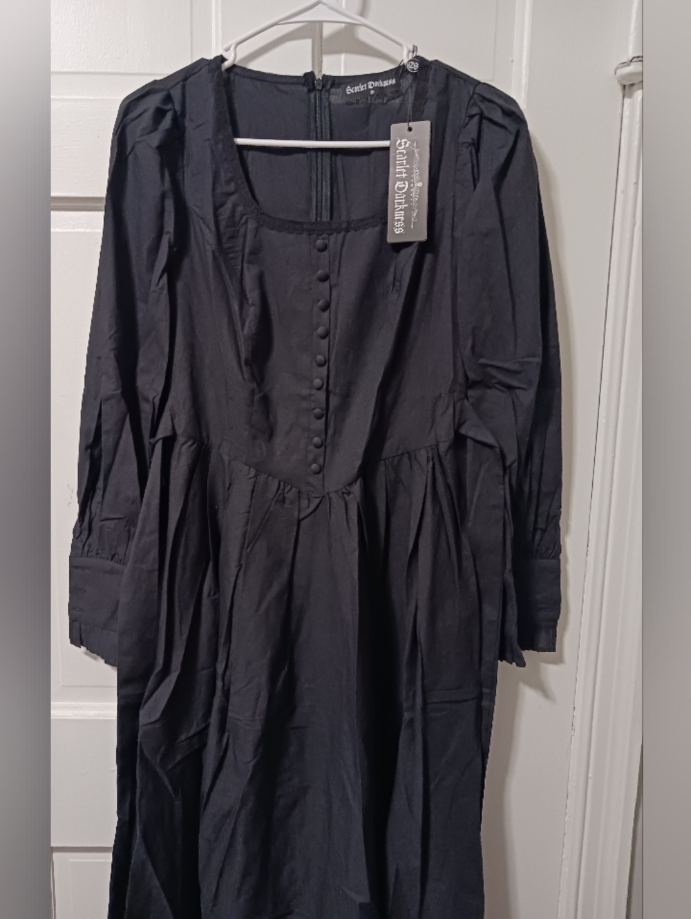 Scarlet Darkness Gothic Amish Peasant Renaissance Colonial Dress Black Sz S NWT